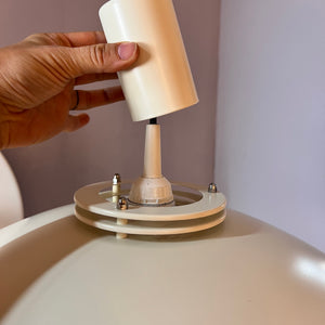 Lamellenlampe Dänemark cremeweiss