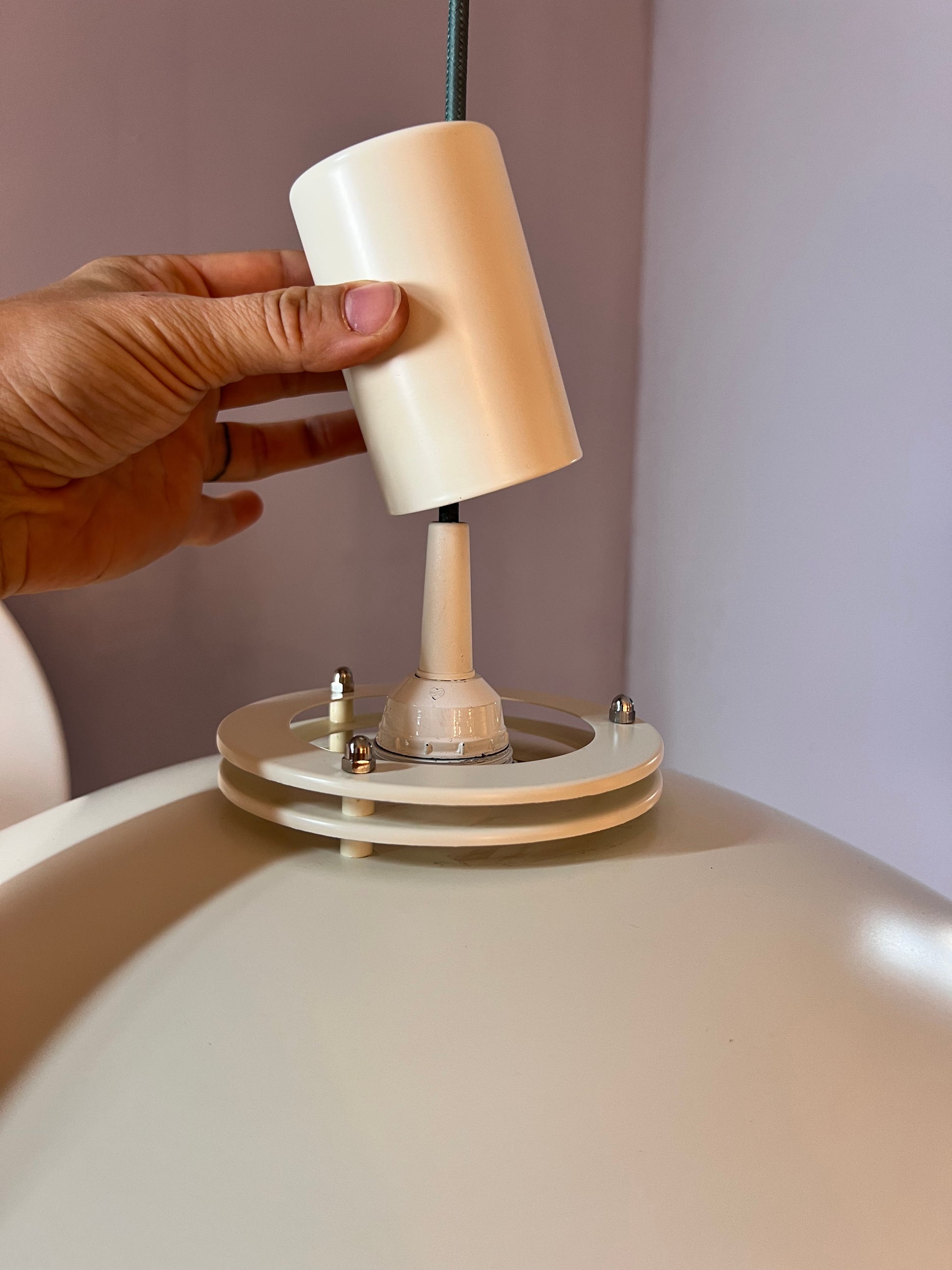Lamellenlampe Dänemark cremeweiss