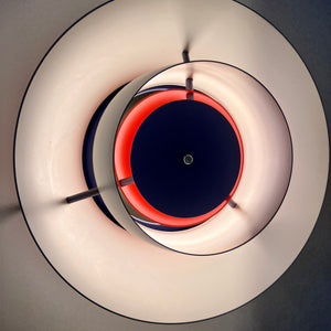 Lamellenlampe PH5 weiß blau von Poul Henningsen für Louis Poulsen
