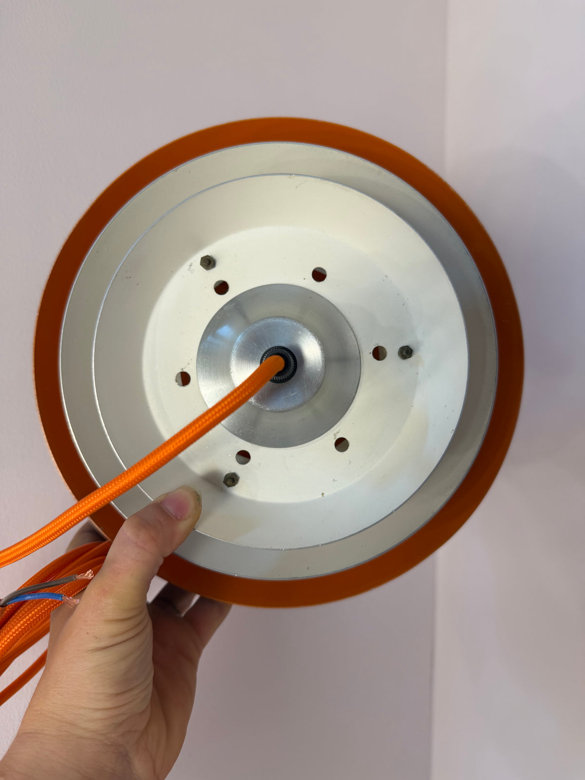 Lamellenlampe Trava silber schwarz orange von Carl Thore für Granhaga
