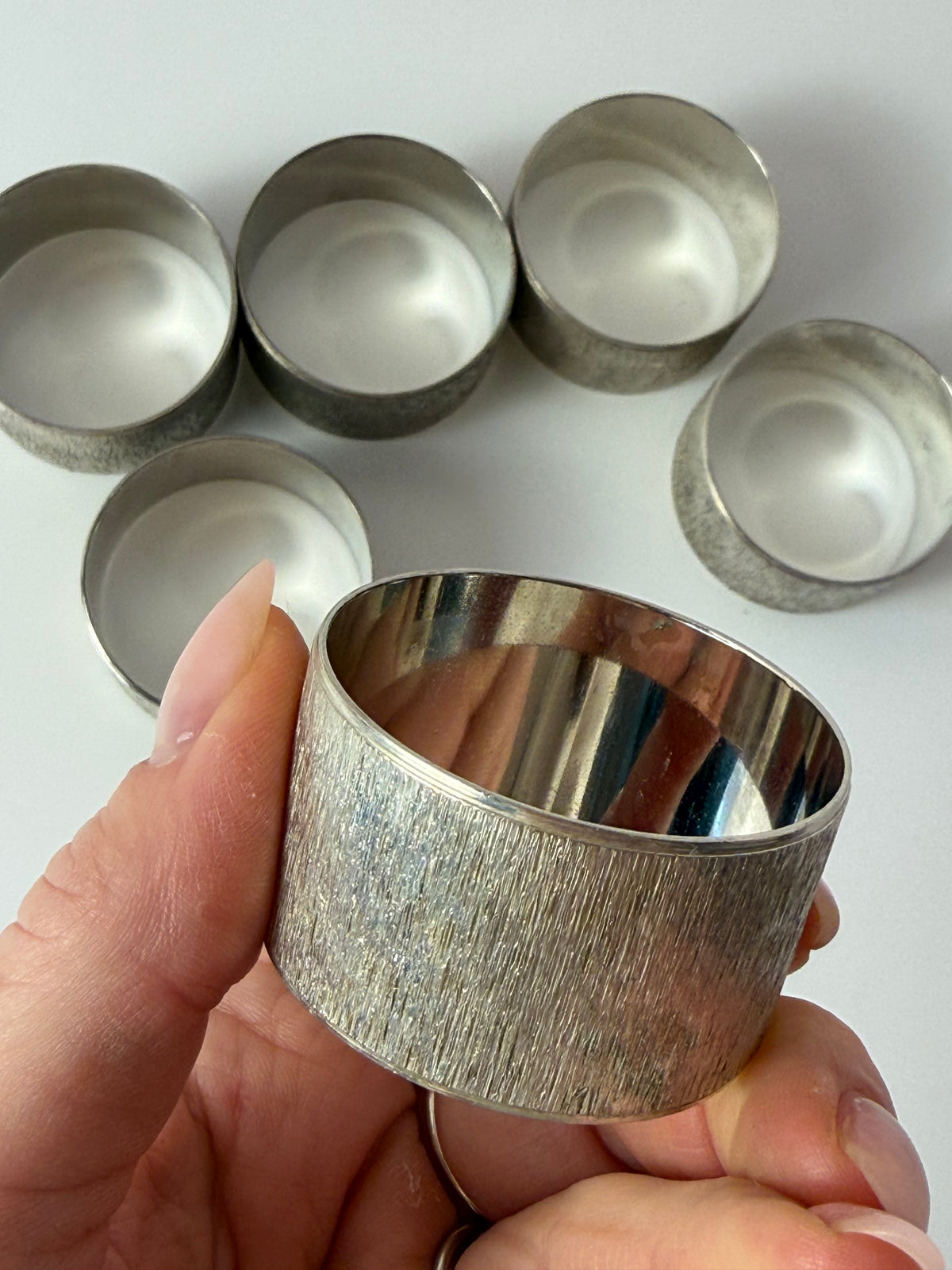 Set: 6x Serviettenring versilbert
