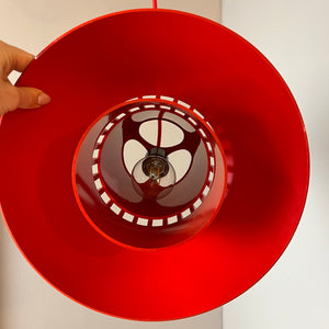 Hängelampe Solar rot Kunststoff von Svend Middelboe für Nordisk