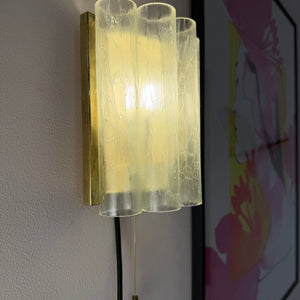 Wandlampe Eisglas Messing von Doria