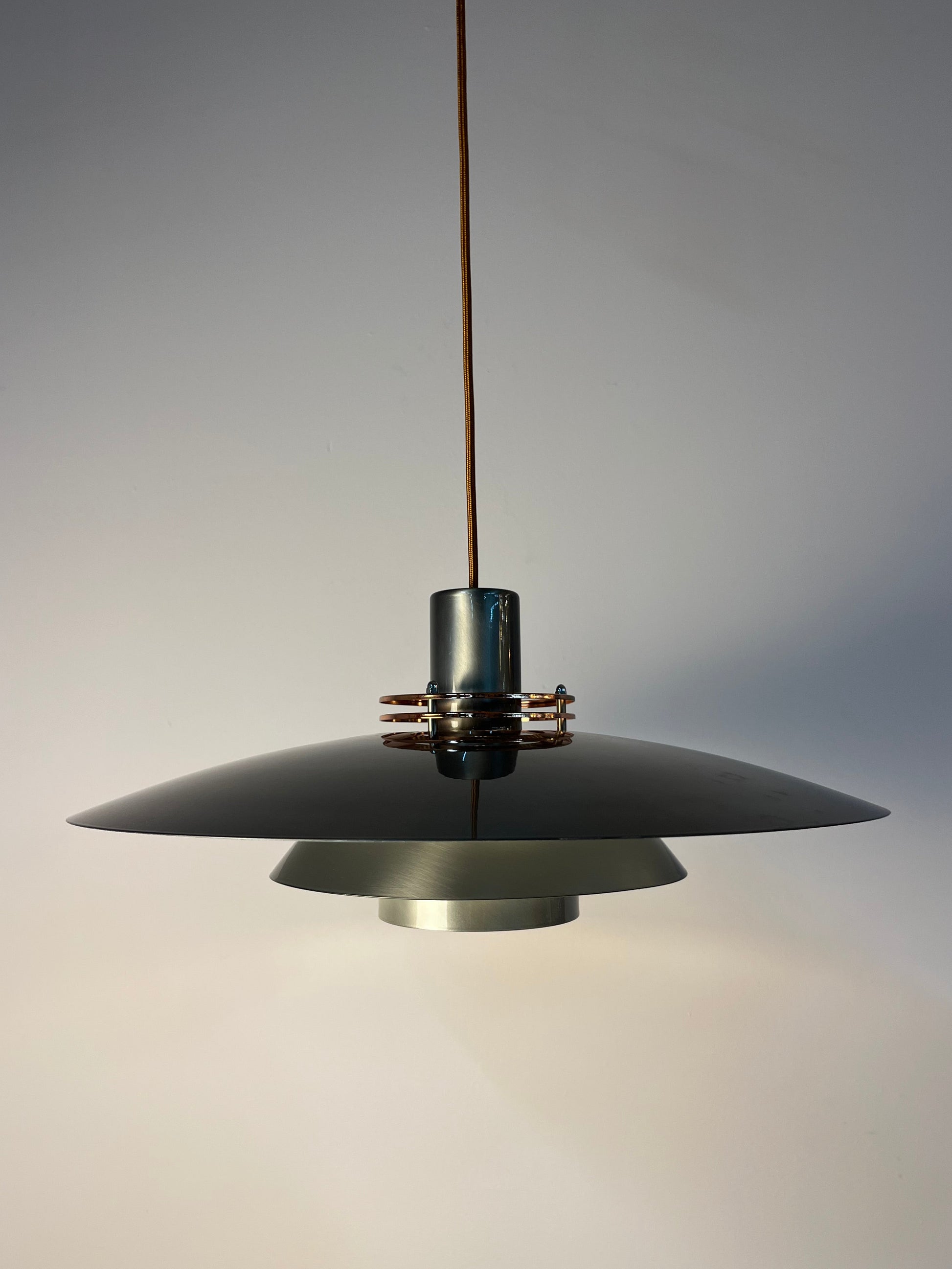 Große Lamellenlampe Leto silber kupfer von Top Lamper