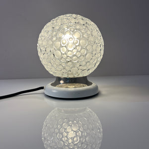 Kugel-Tischlampe weiß Strukturglas