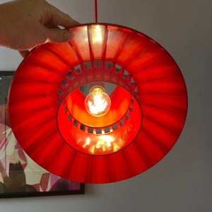 Hängelampe Solar rot Kunststoff von Svend Middelboe für Nordisk