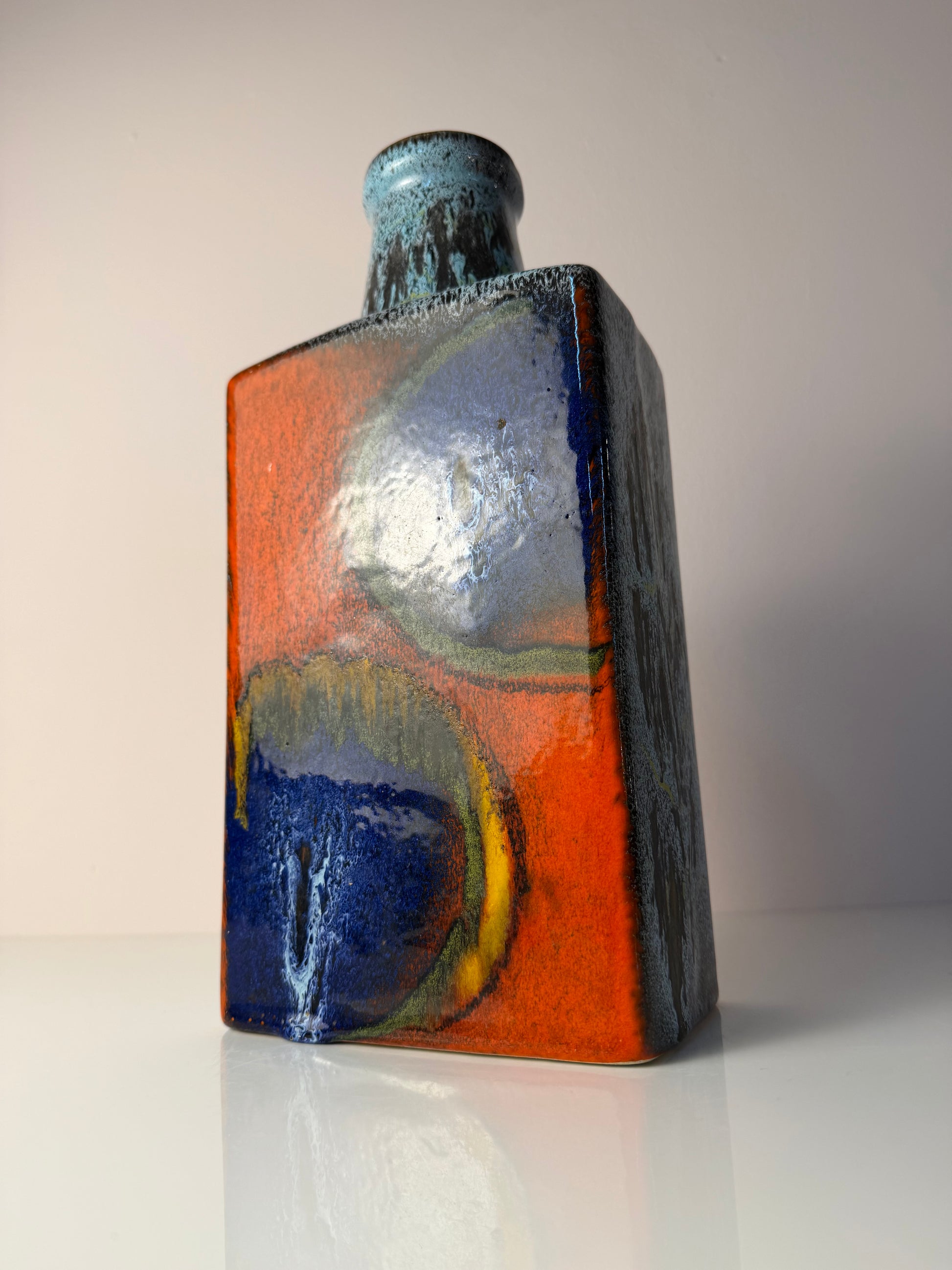 Vase 281-30 Fat Lava blau rot von on Scheurich West Germany