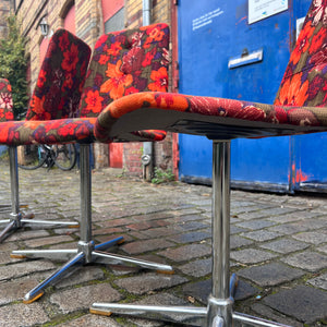 Set: 4x Drehstuhl rot floral von EKA Wohnmöbel