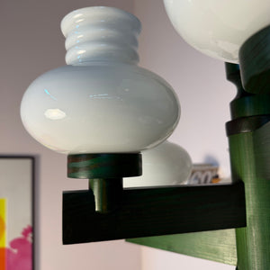 Kronleuchter grün Opalglas