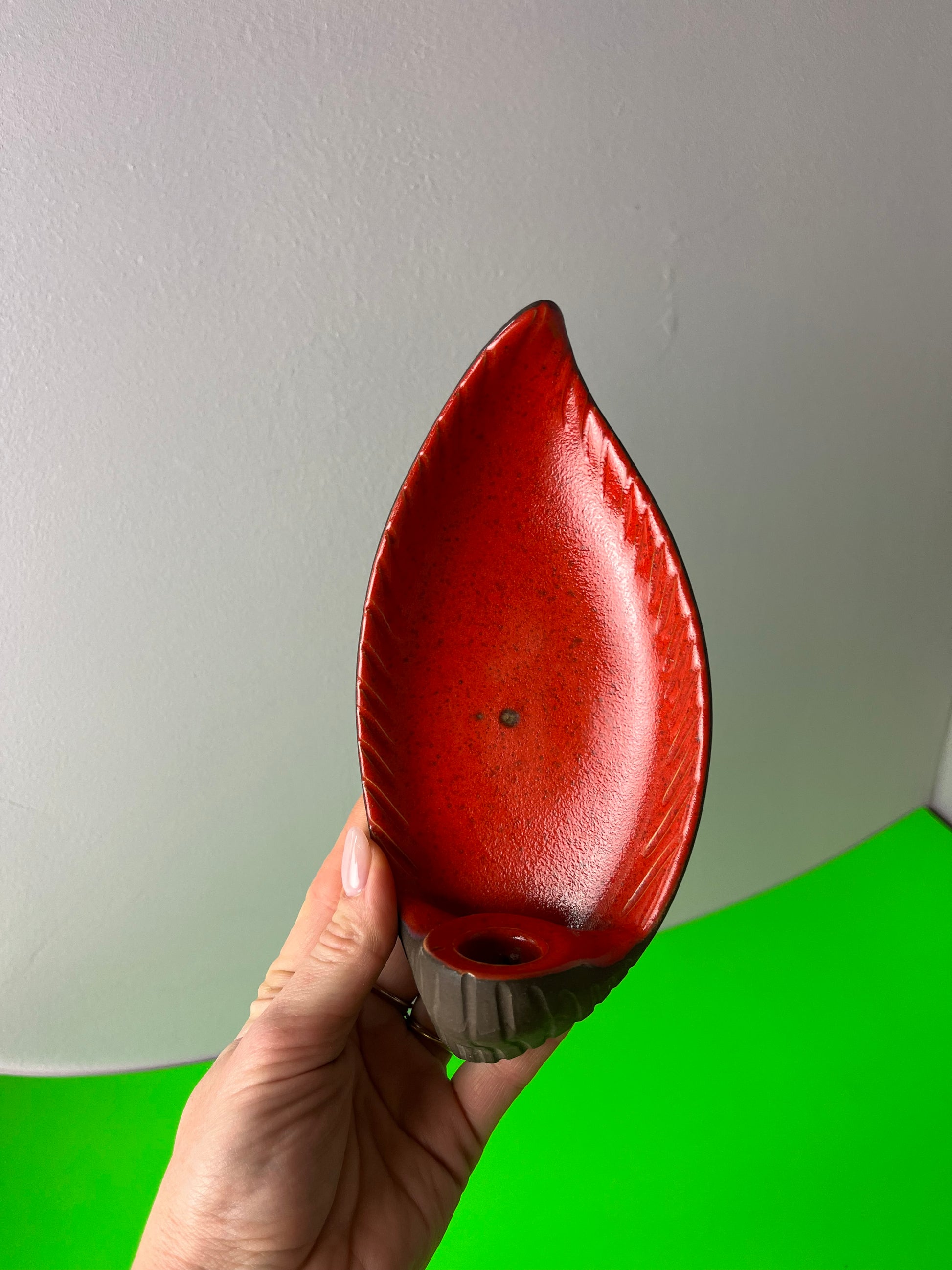 Wandkerzenhalter rot braun Keramik