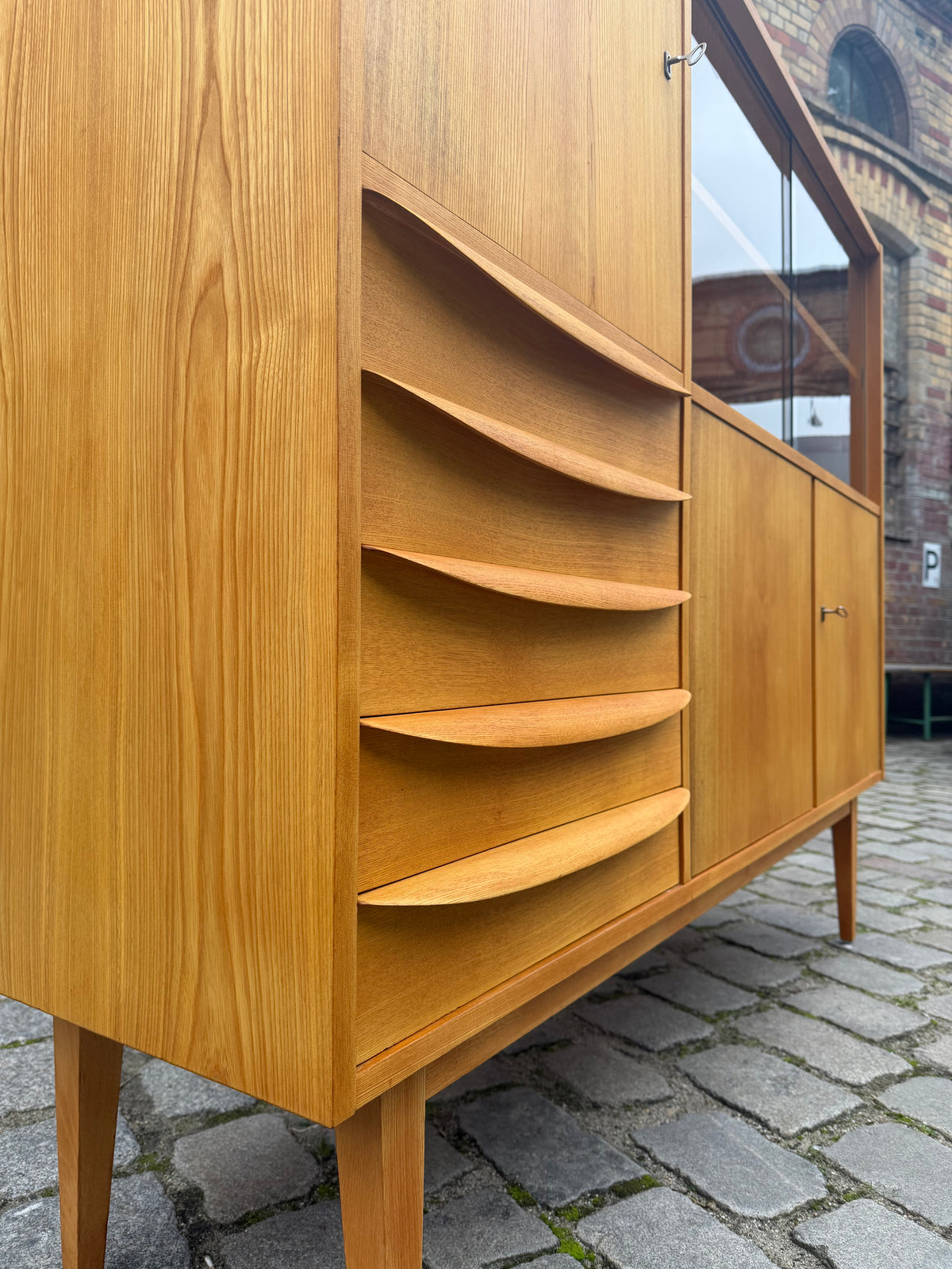 Highboard Typ 602/G Esche von Franz Ehrlich für Hellerau