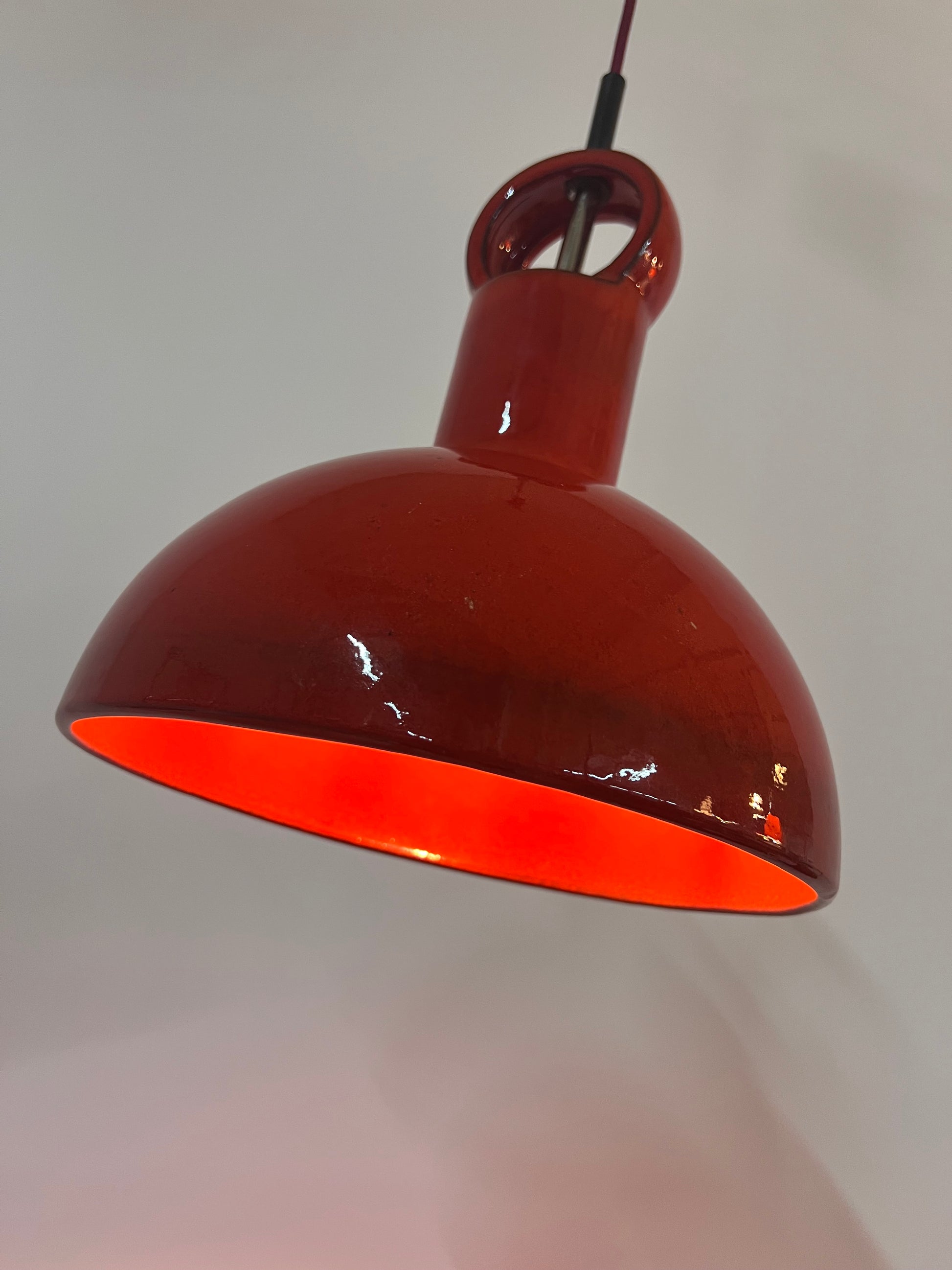 Hängelampe rot Keramik