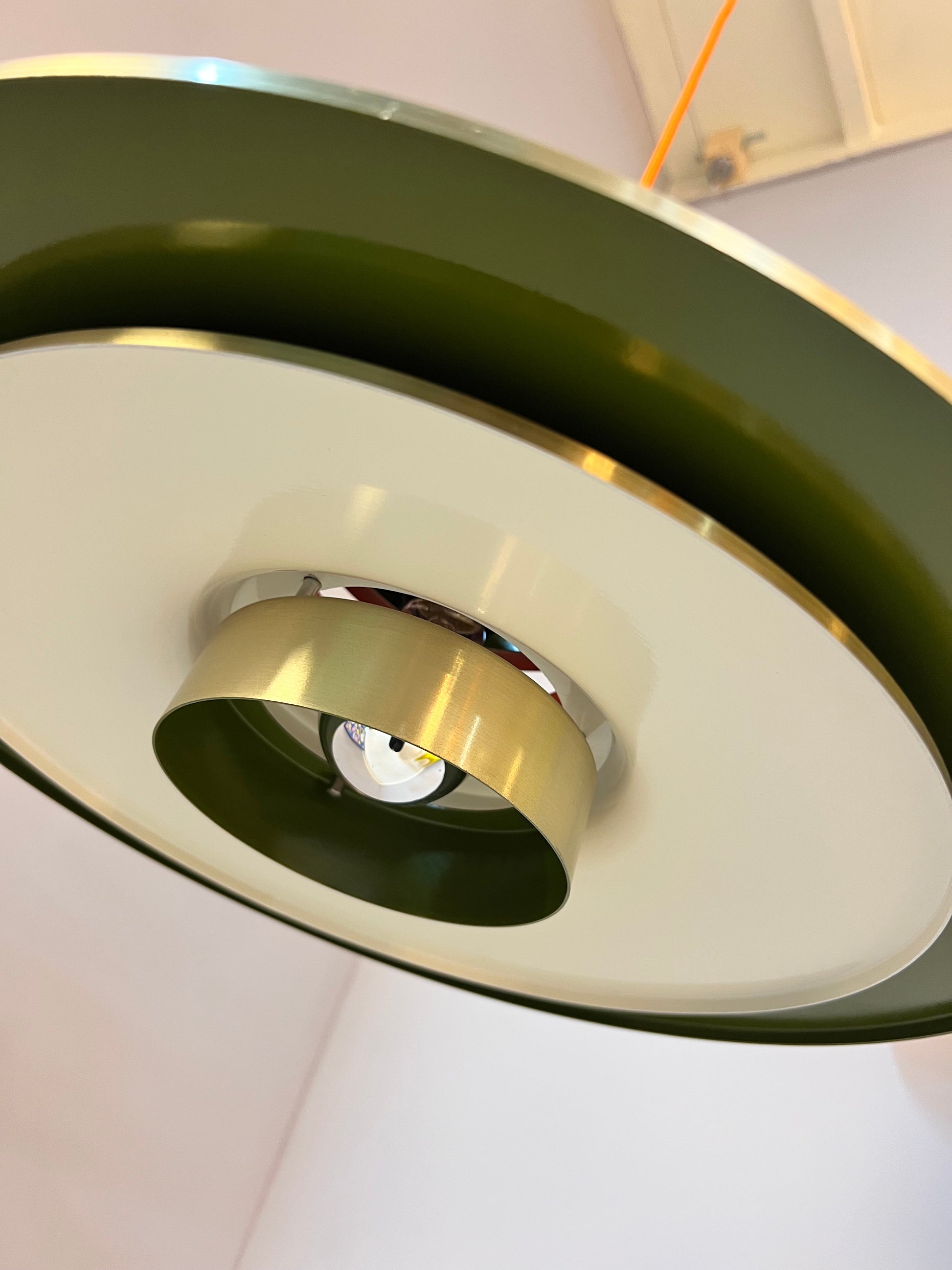 Lamellenlampe Trava grün orange von Carl Thore für Granhaga