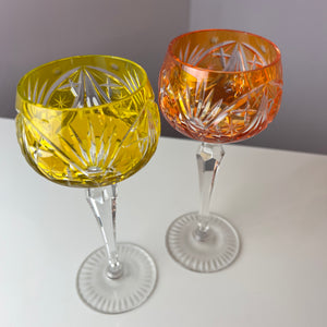 Set: 2x Römer Weinglas orange gelb Kristallglas