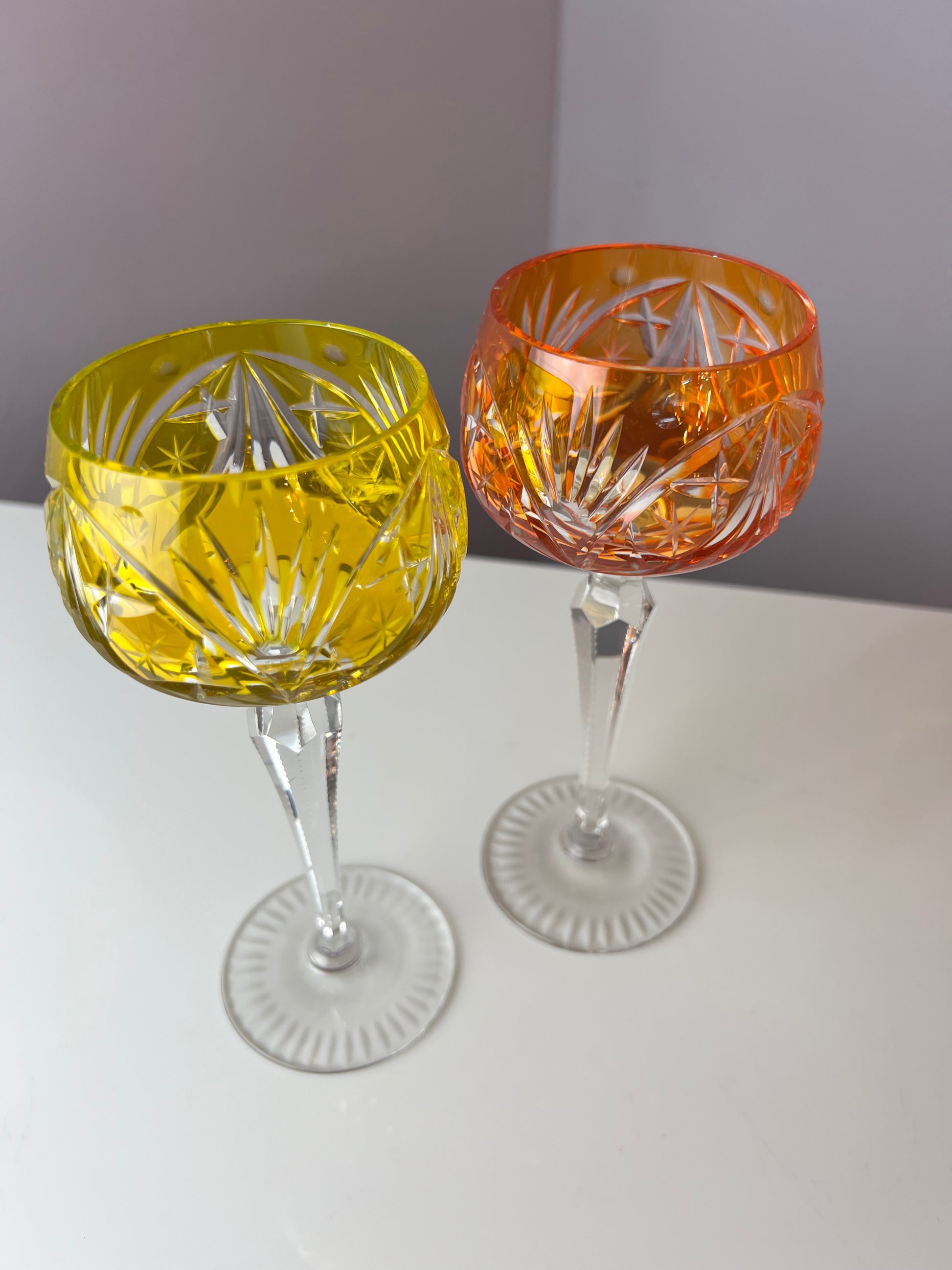 Set: 2x Römer Weinglas orange gelb Kristallglas