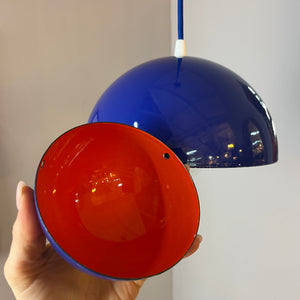 Hängelampe Flowerpot blau Emaille von Verner Panton für Louis Poulsen