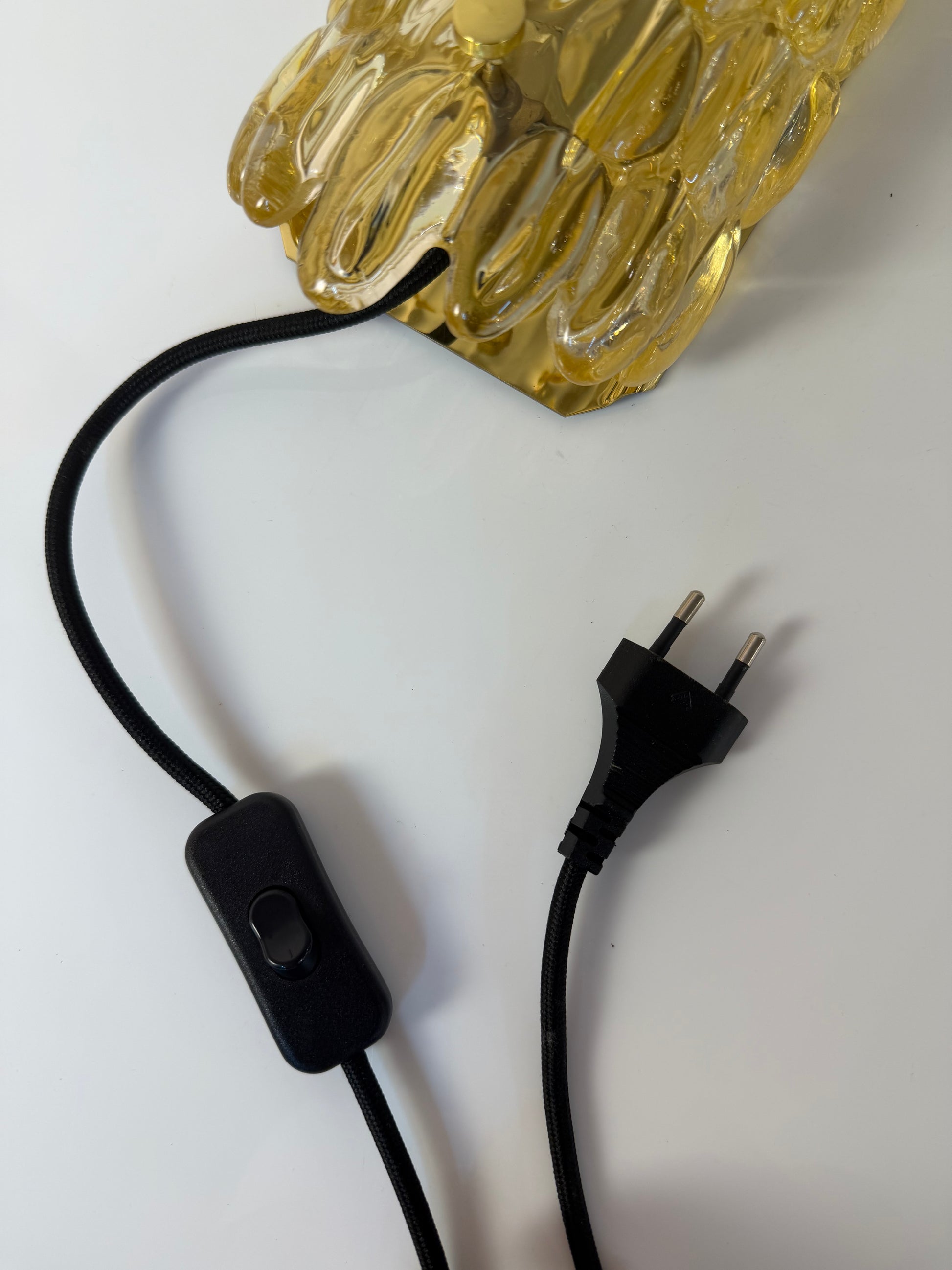 Wandlampe Glas Messing von Carl Fagerlund für Orrefors