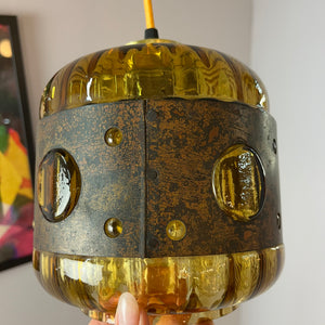 Hängelampe Kupfer Glas von Nanny Still für Raak