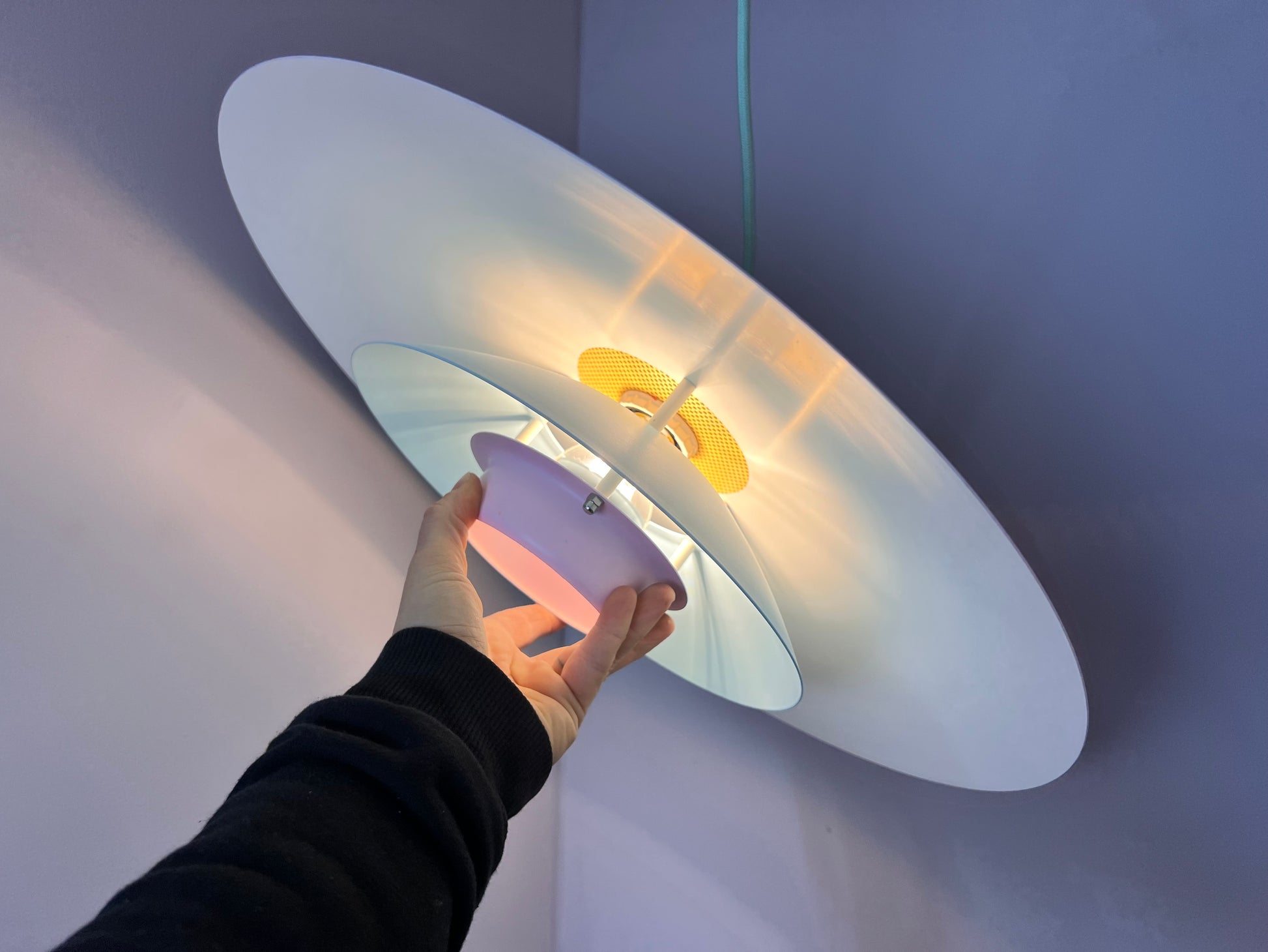 Lamellenlampe neu lackiert rosa mint