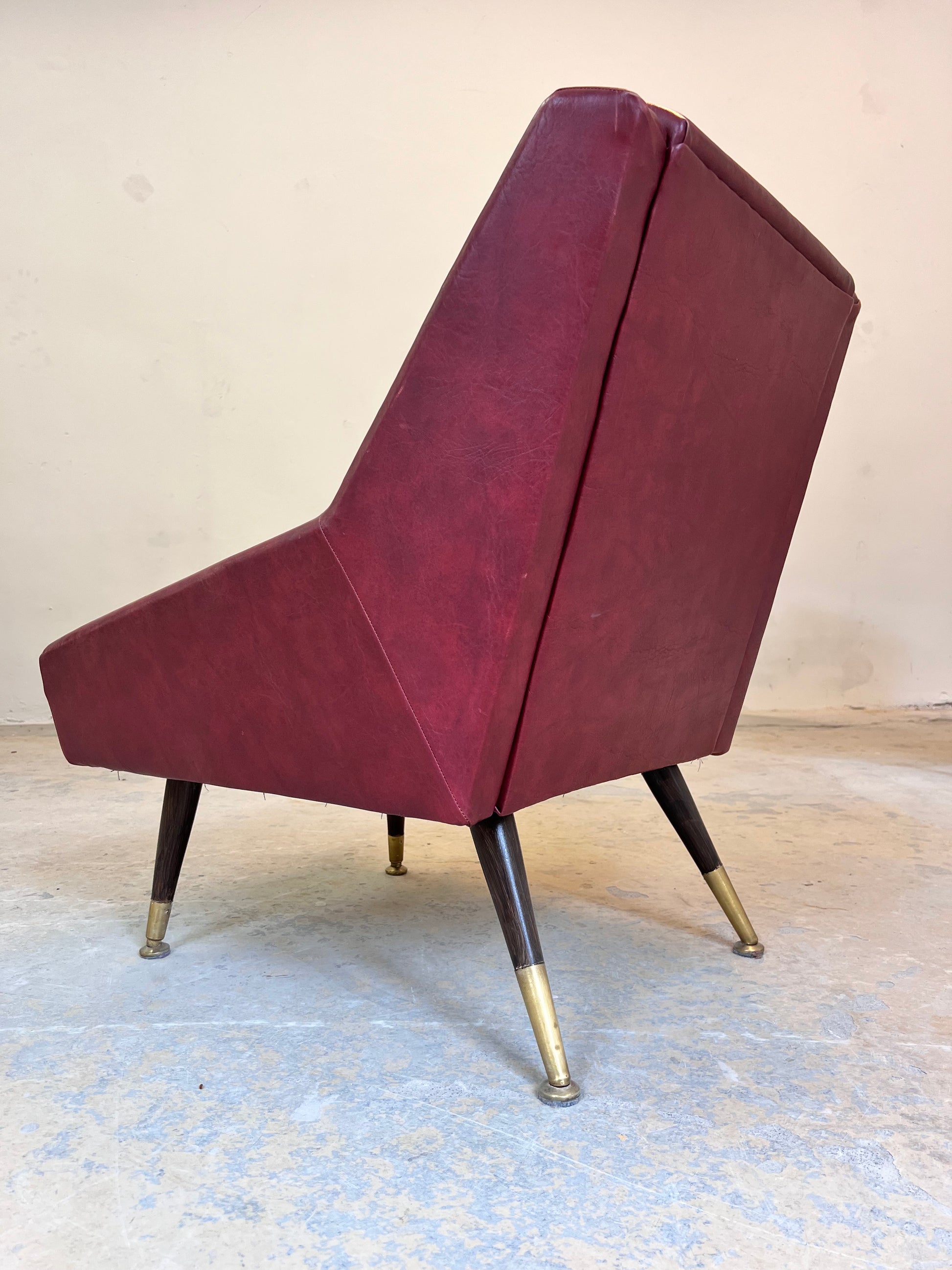 Sessel rot Kunstleder aus Italien