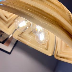 Hängelampe braun Glas Chrom handgearbeitet von Cristallux