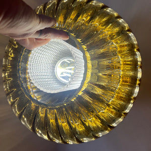 Hängelampe Glas und Teak aus Dänemark