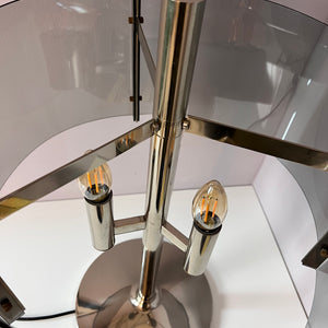 Tischlampe Chrom & Rauchacryl