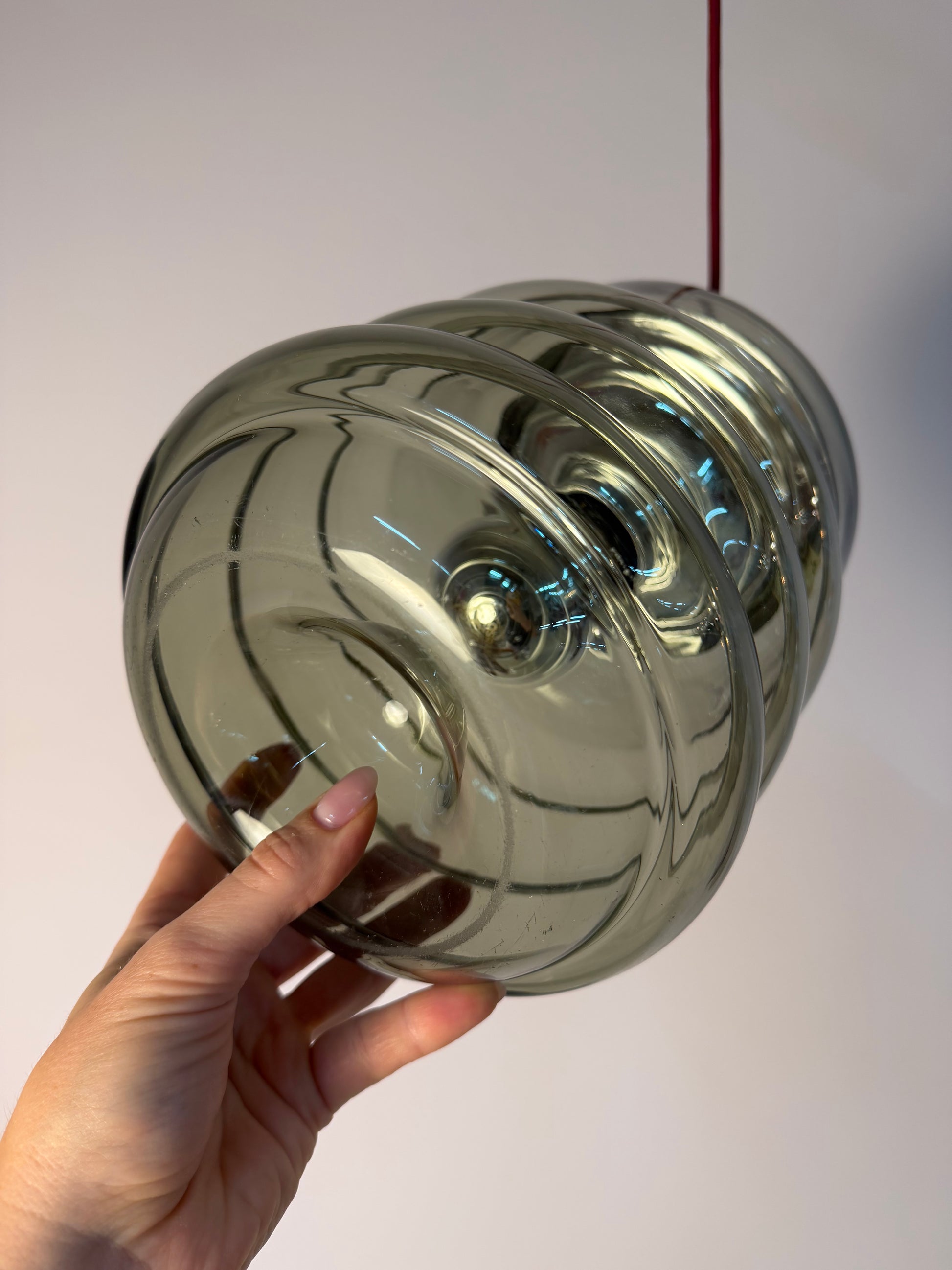 Hängelampe Rauchglas Chrom von Peill & Putzler