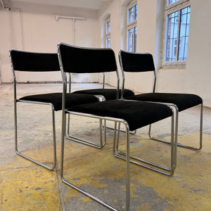 Set: 4x TACKE Polsterstuhl schwarz Chrom