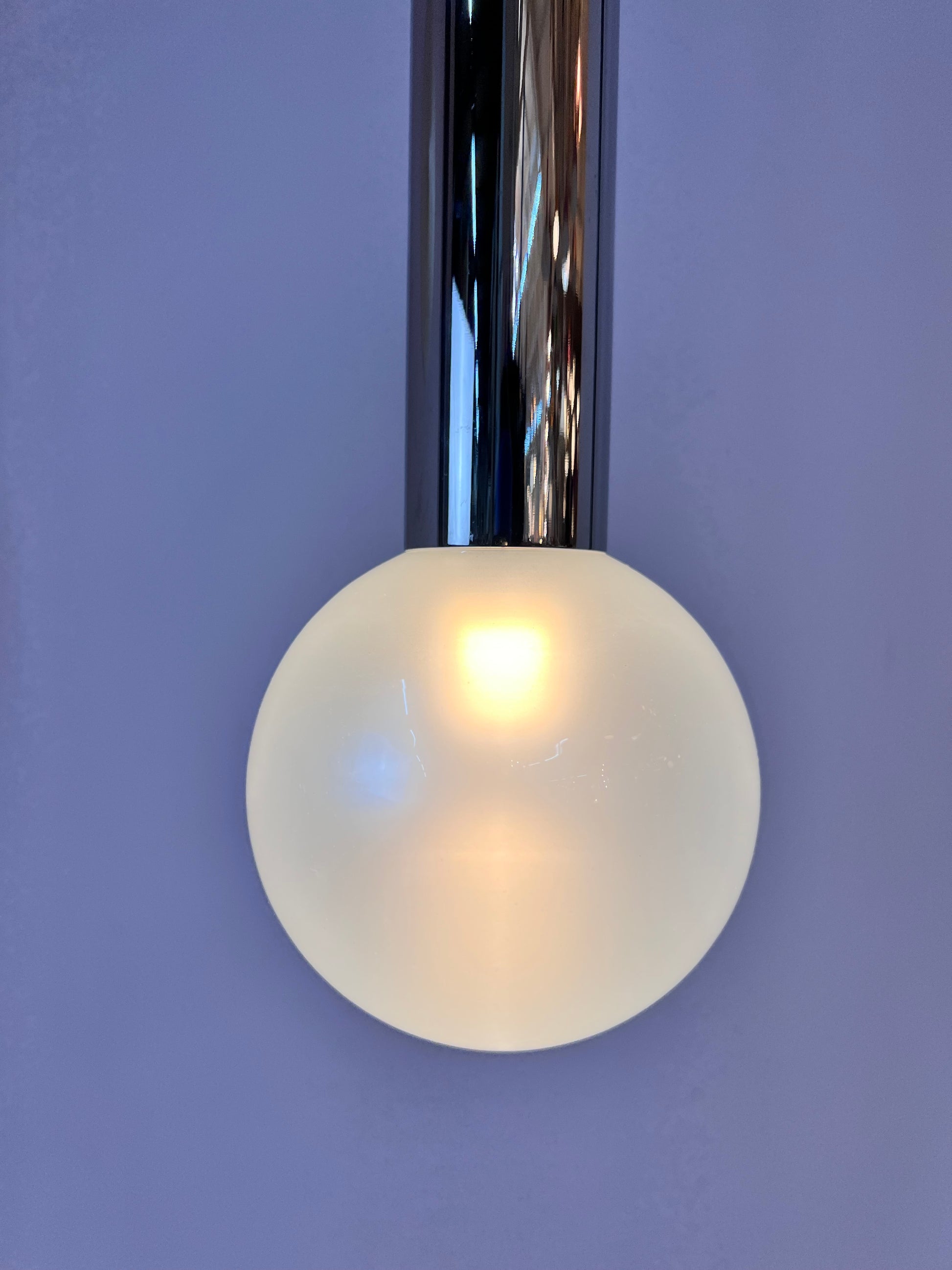 Hängelampe Big Globe Perlmutt Chrom von Motoko Ishii für STAFF