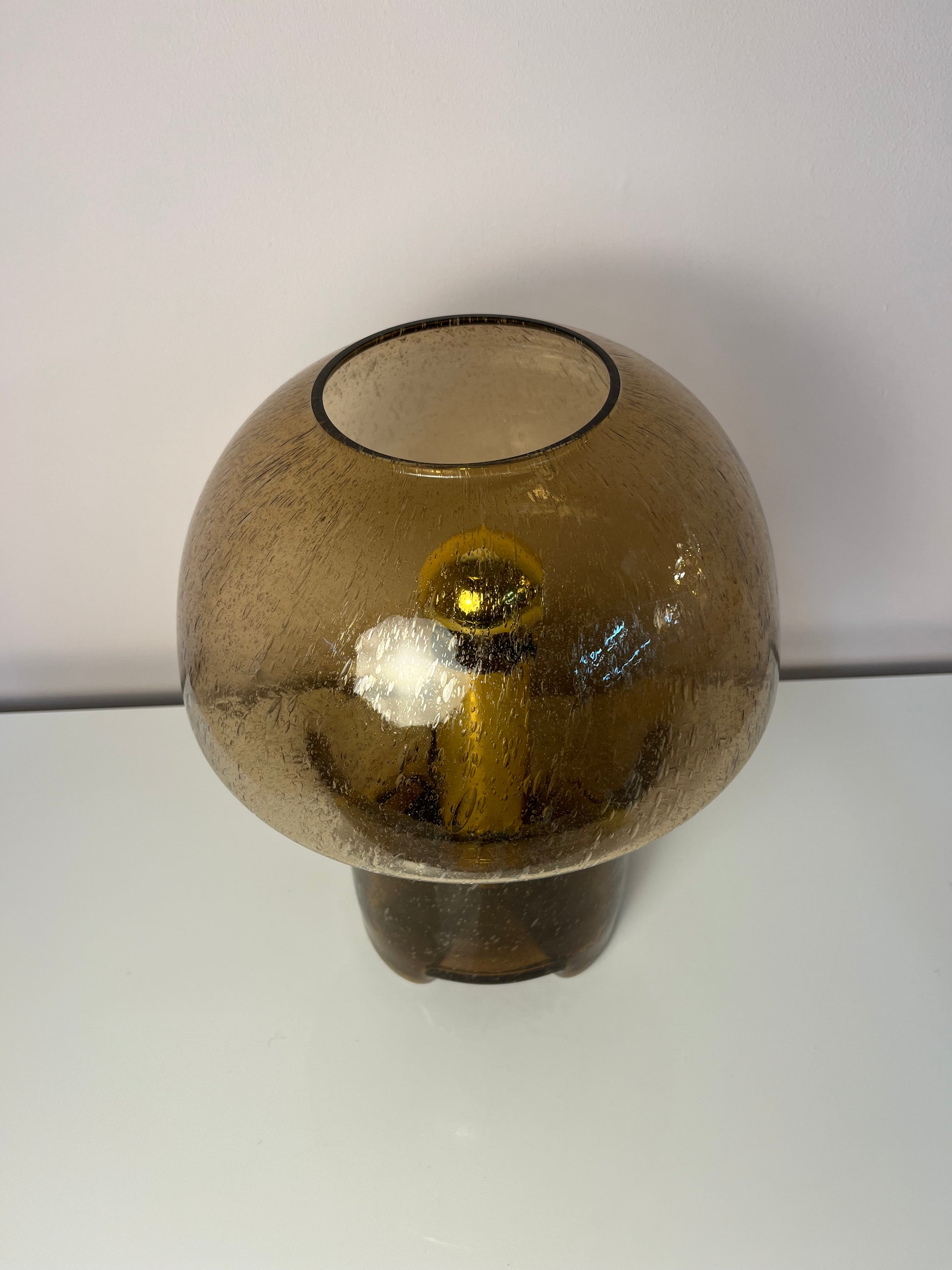 Pilzlampe braun Einschlussglas von Süssmuth Leuchten