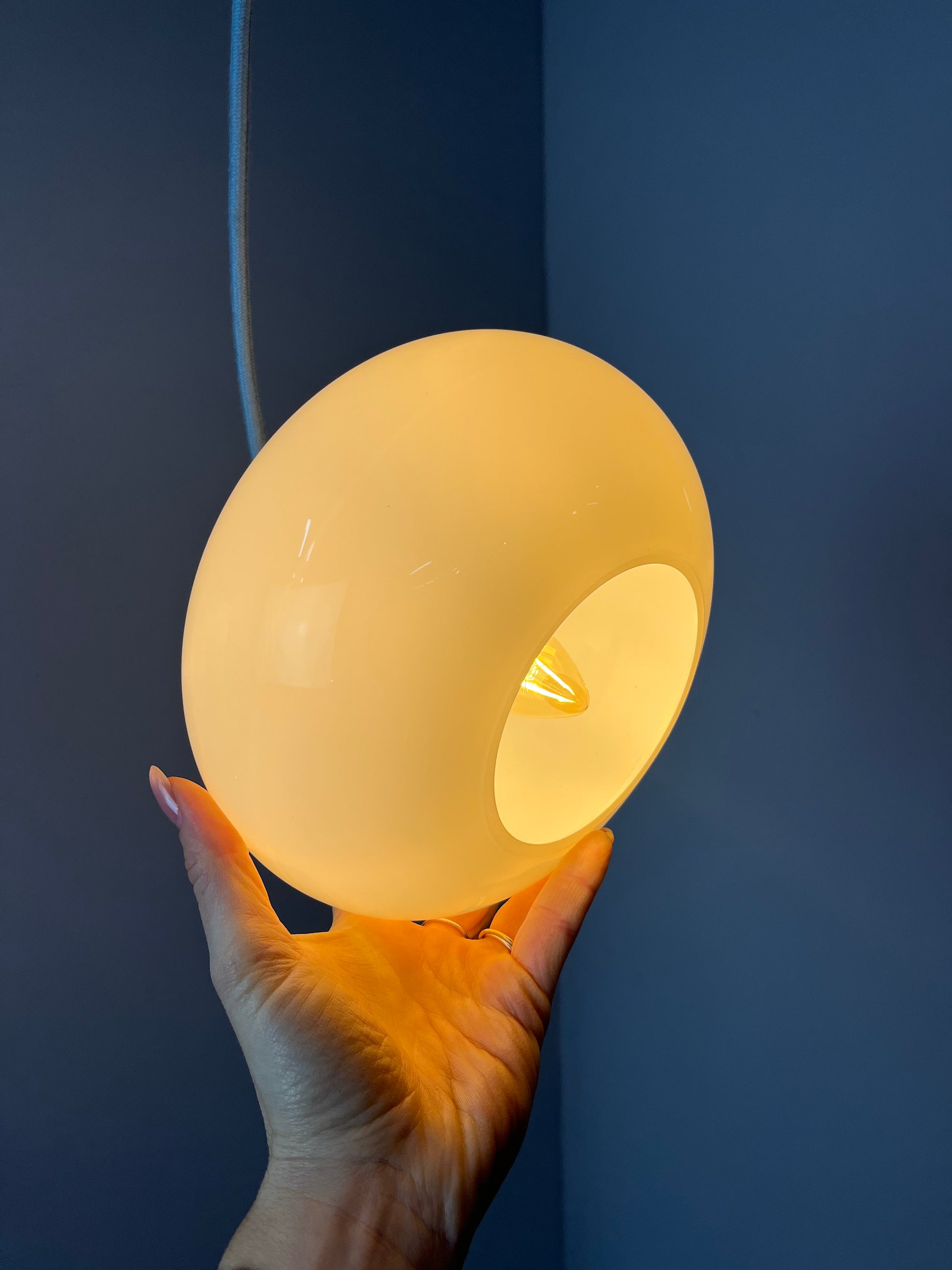 Hängelampe weiß Glas Chrom
