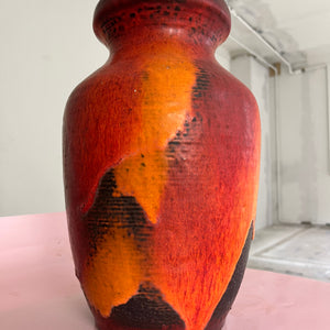 Vase 7312-30 Fat Lava orange rot von Carstens Keramik West Germany