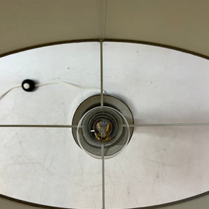 Stehlampe Chrom mit grauem Schirm