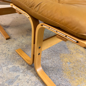 Set: Sessel Siesta mit Hocker Echtleder von Ingmar Relling für Westnofa