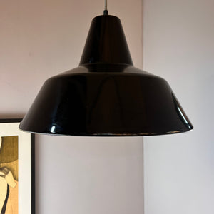 Hängelampe schwarz Emaille aus Dänemark