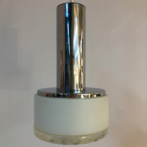 Hängelampe weiß Glas Chrom aus den Niederlanden