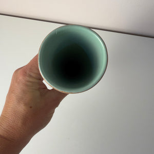 Set: Vase und Karaffe mintgrün weiß Keramik aus Westdeutschland