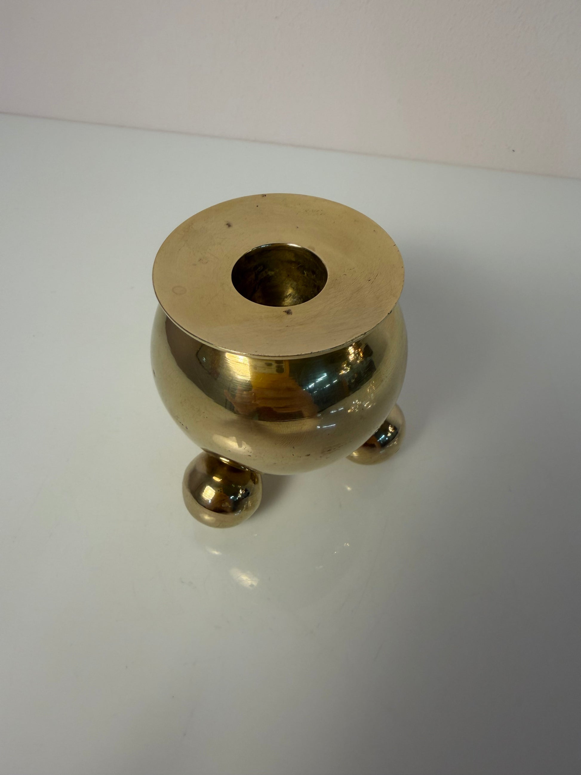 Kugel Kerzenständer Messing aus Dänemark