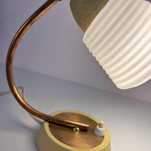 Schreibtischlampe Messing mit Glasschirm