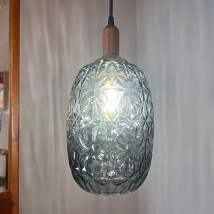 Hängelampe Glas Teak