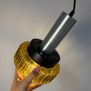 Hängelampe braun Glas Metall