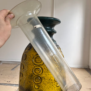 Bodenvase Fat Lava gelb von Carstens Keramik West Germany