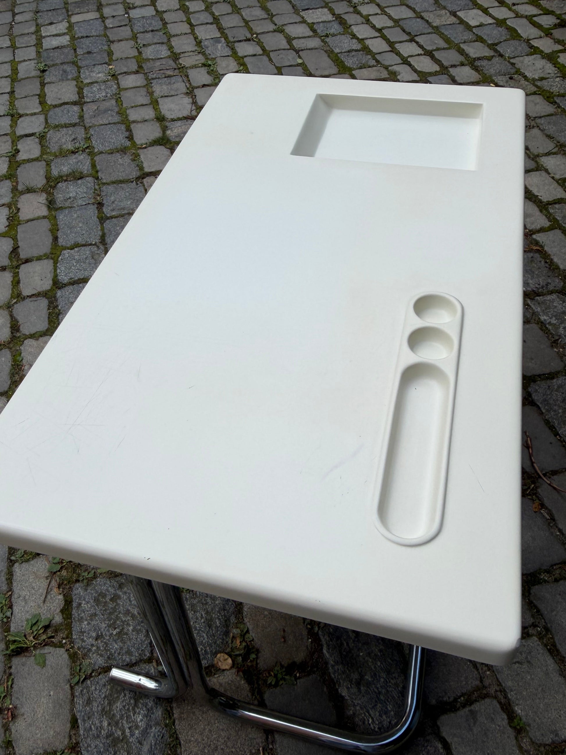 Schreibtisch weiß Fiberglas Chrom von 2 INN Lissone