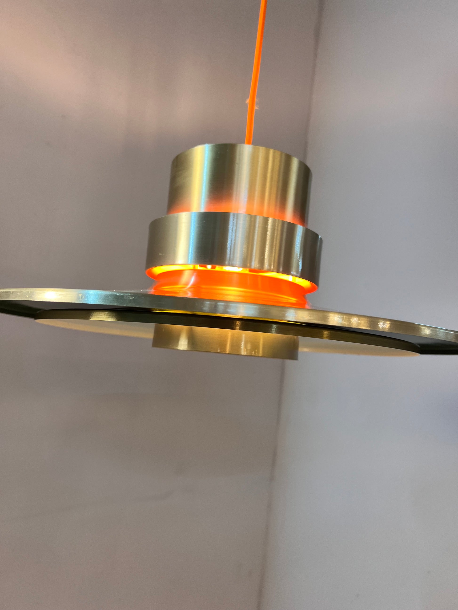 Lamellenlampe Trava grün orange von Carl Thore für Granhaga