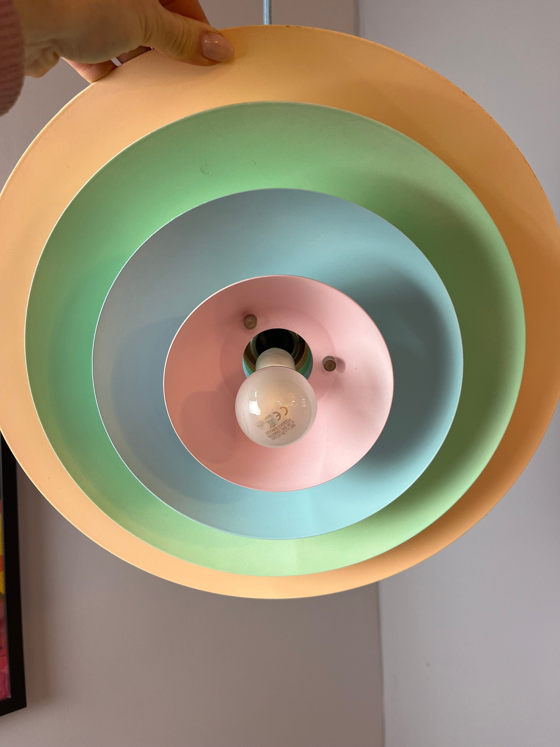 Lamellenlampe neu lackiert Peach Pastell