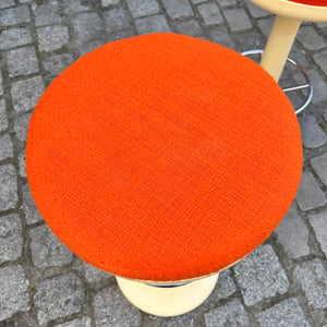 Barhocker creme orange von Friedrich Stuckenbröker für Lockhausen Plastik