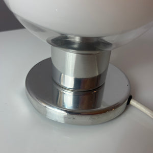 Tischlampe weiß orange Glas Chrom von Doria