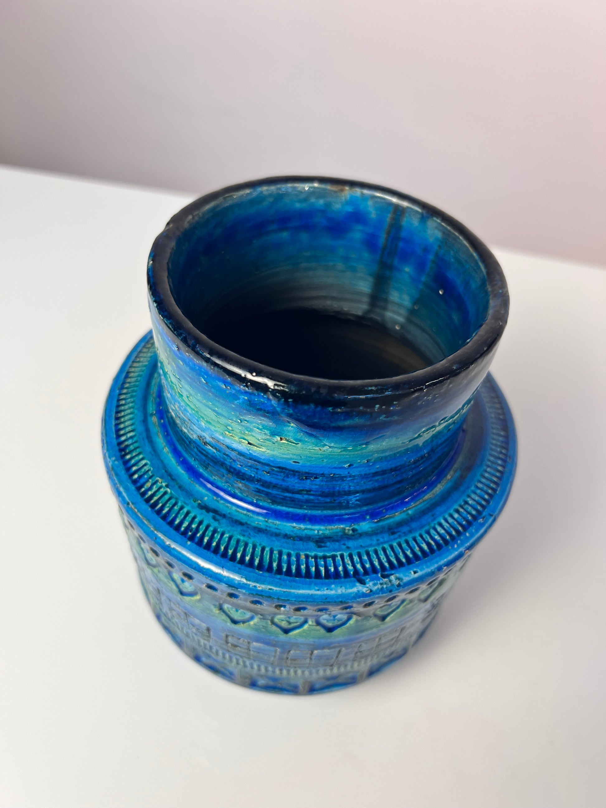 Vase Serie Rimini Blu von Aldo Londi für Bitossi