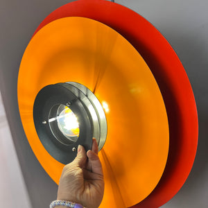 Lamellenlampe neu lackiert orange schwarz